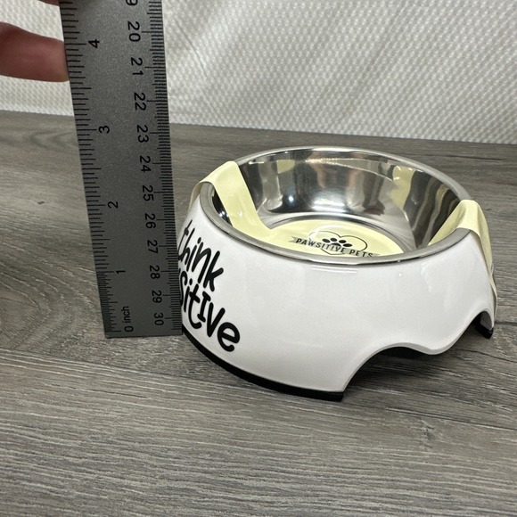 Pawsitive Pets 2 in 1 Pet Bowl Melamine Stainless Steel BPA Free Think Pawsitive - Picture 5 of 7